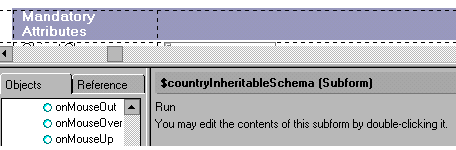 Verify the subform is selected