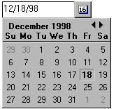 Calendar pop-up control